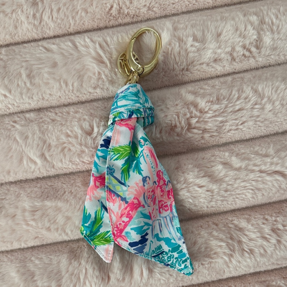 Lilly Pulitzer Keychain with Gold Accent